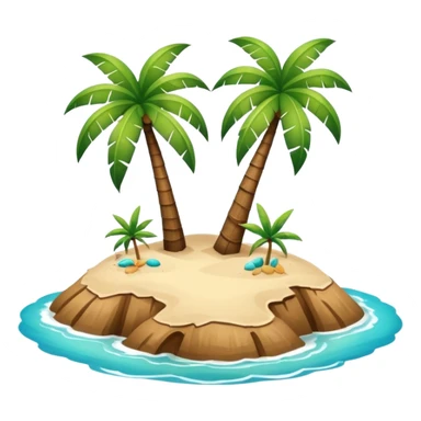 island with a coconut tree and beach sticker