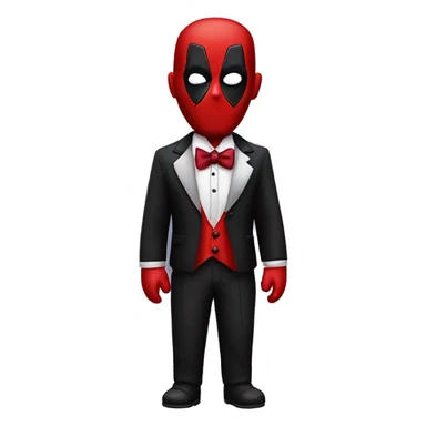 Deadpool in a tuxedo sticker