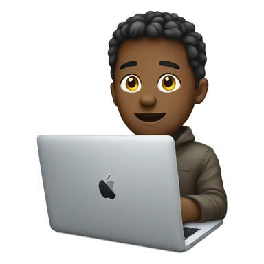 Boy on macbook making money sticker