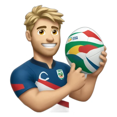 Rugby player winning world cup sticker