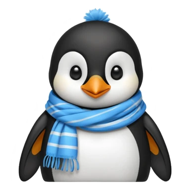 penguin with blue scarf  sticker