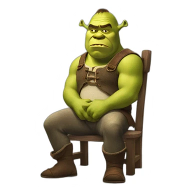 shrek angry and sitting sticker