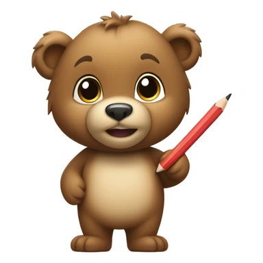 Cub bear with an Apple Pencil sticker
