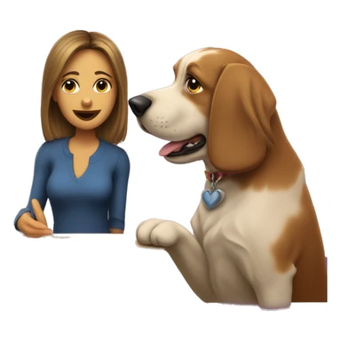 me and dog playing belote sticker