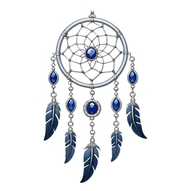 Silver Dreamcatcher with sapphire stones sticker