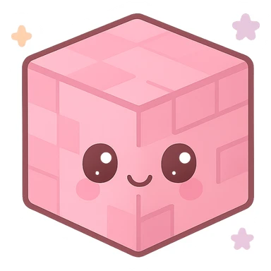 pink Minecraft block icon kawaii style sticker