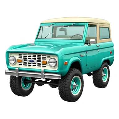 turquoise green classic ford bronco with slot alminum wheels sticker