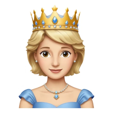 standing, Princess Diana with a crown sticker