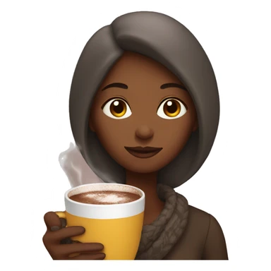 Women with hot chocolate sticker