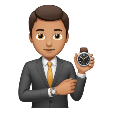 a man hurriedly checking his watch sticker