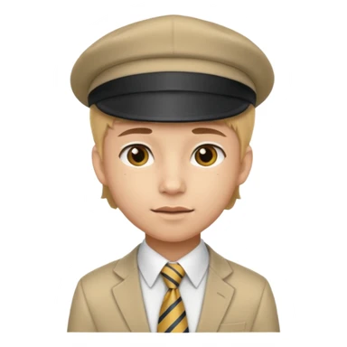 Teen in cap & tie sticker