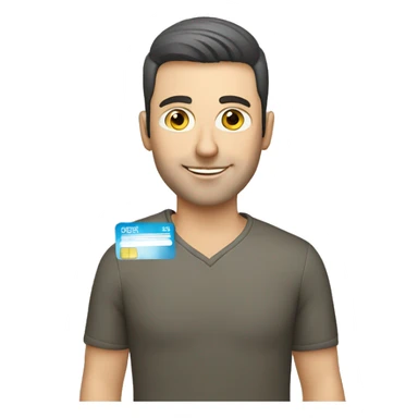 caucassian man with credit card sticker