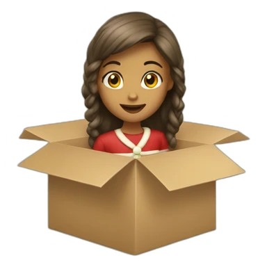 christmas girl in the box sticker