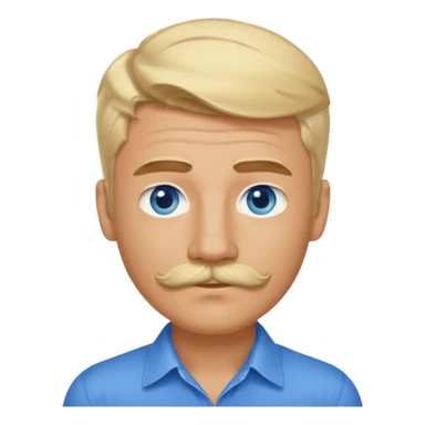 normal emoji 👨🏼 guy with blond hair, mustache, and blue eyes. No shoulders or neck. Just head. Hair a little mussed and stylish sticker