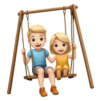 child swinging on a swing, joyful expression sticker