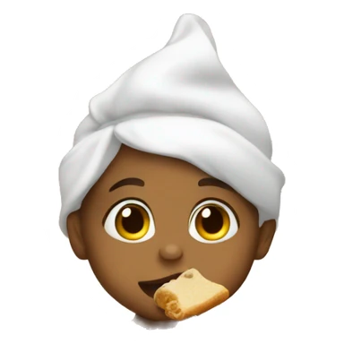 Baby eating food sticker