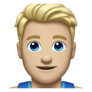 Blond blue eyes male Weightlifter sticker