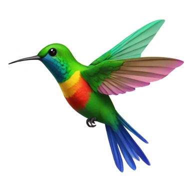 Colibrí de colores volando sticker