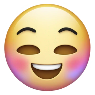 Smiling blushing face with eyes closed with sparkles around it sticker