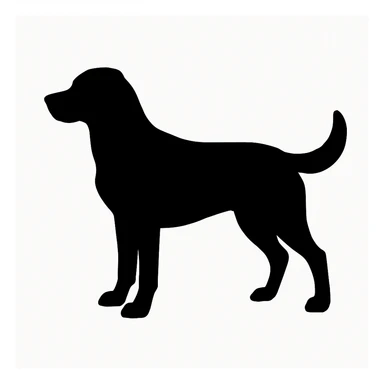 Dog black silhouette white background sticker