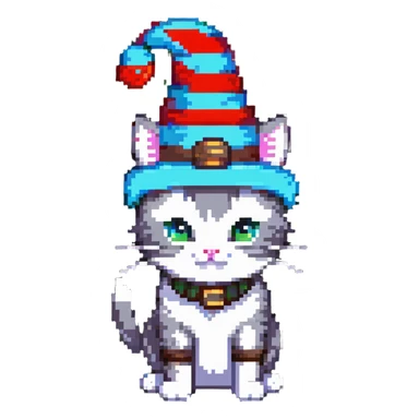 A cat wearing a hat sticker