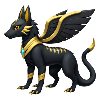Salandit-Umbreon-Anubis-Fakémon-hybrid-creature (full body)  sticker