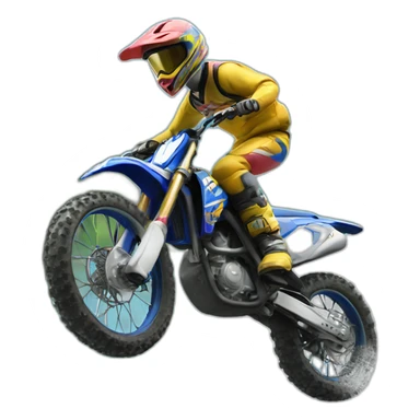 Motocross bike jumping over lake sticker