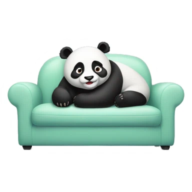 Lazy Panda lying on sofa sticker