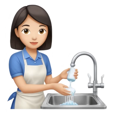 aisan Woman washing dishes sticker