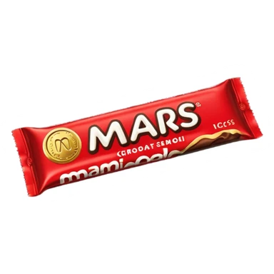 Draw a Mars bar in its classic black wrapper with bold red logo. sticker