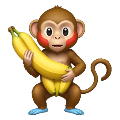 a cartoon monkey with a bunch of bananas wrapped around its body sticker