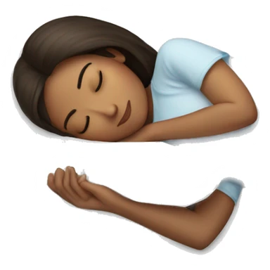 brunette girl sleeping on white pillow sticker