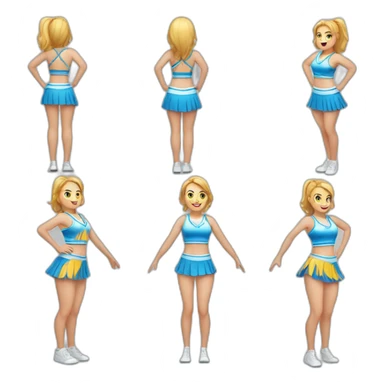 Full body Caucasian curvy cheerleader back and front views sticker