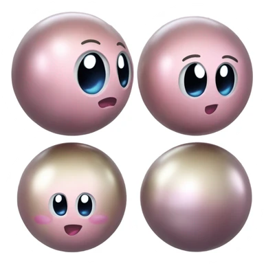 Metal cute Kirby ball driving on 4 car wheels sticker