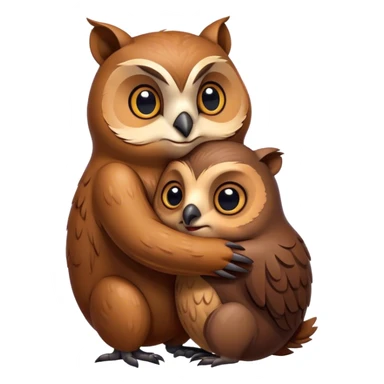owl hugs beaver sticker