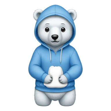 polar bear wearing hoodie sticker