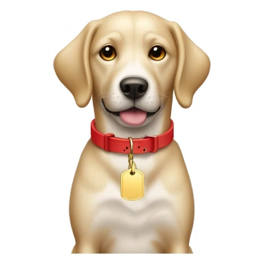 Dog Red collar and bone tag golden sticker