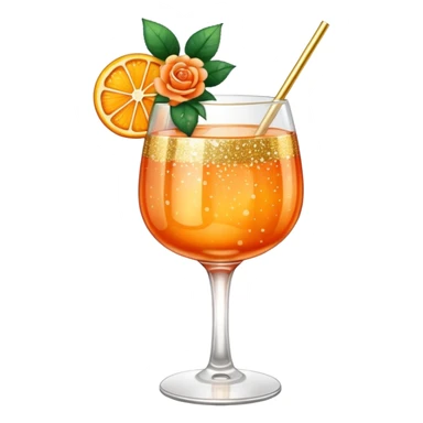 Glittery orange coloring with roses gold mocktail sticker