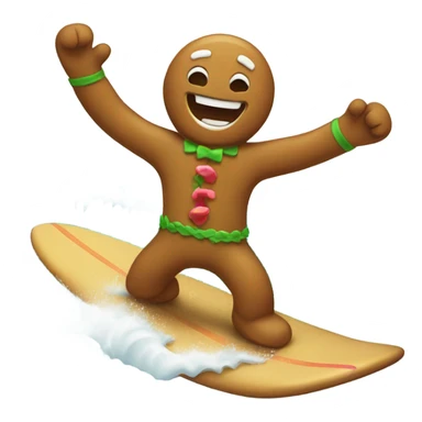 Gingerbread man surfing  sticker