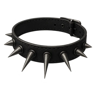 spiked choker necklace, emo style, no background sticker