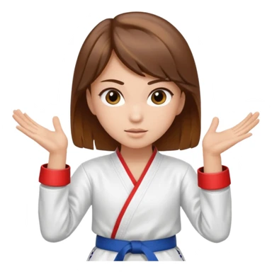 Girl with brown hair with highlights doing taekwondo  sticker
