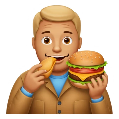 funny and full faty body man eat sticker