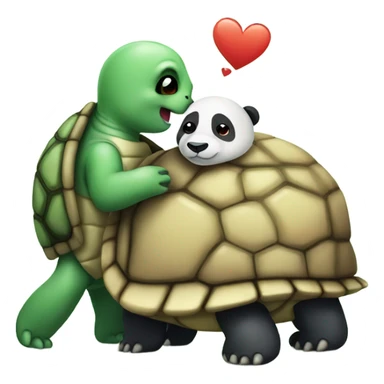 turtle and panda in love sticker