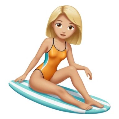 Draw a girl in a swimsuit who shows her foot sticker