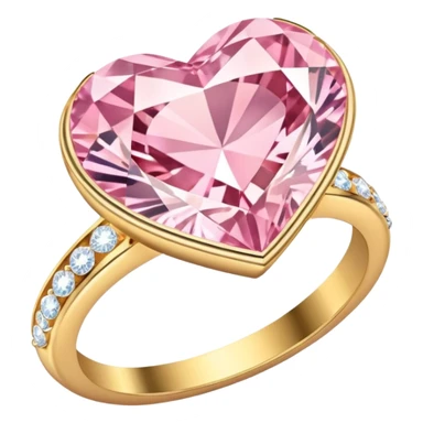 Golden Diamond Pastel Pink Heart Ring sticker