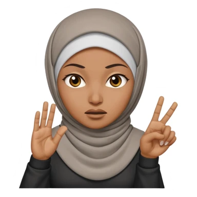 сердитая черная женщина мусульманка по пояс  показывает рукой в право  sticker