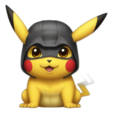 Pikachu with a Batman mask on head sticker