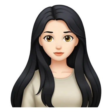 black long hair female sticker