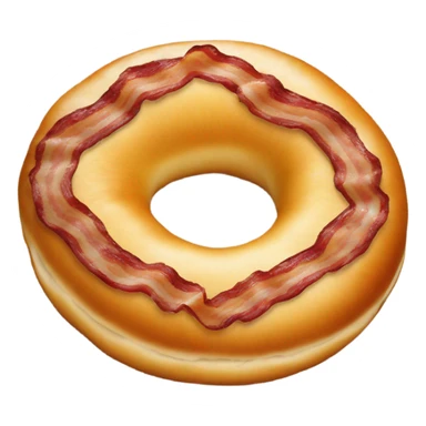 A bagel with bacon inside sticker