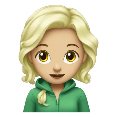Blonde girl with green hair walking het baby  sticker